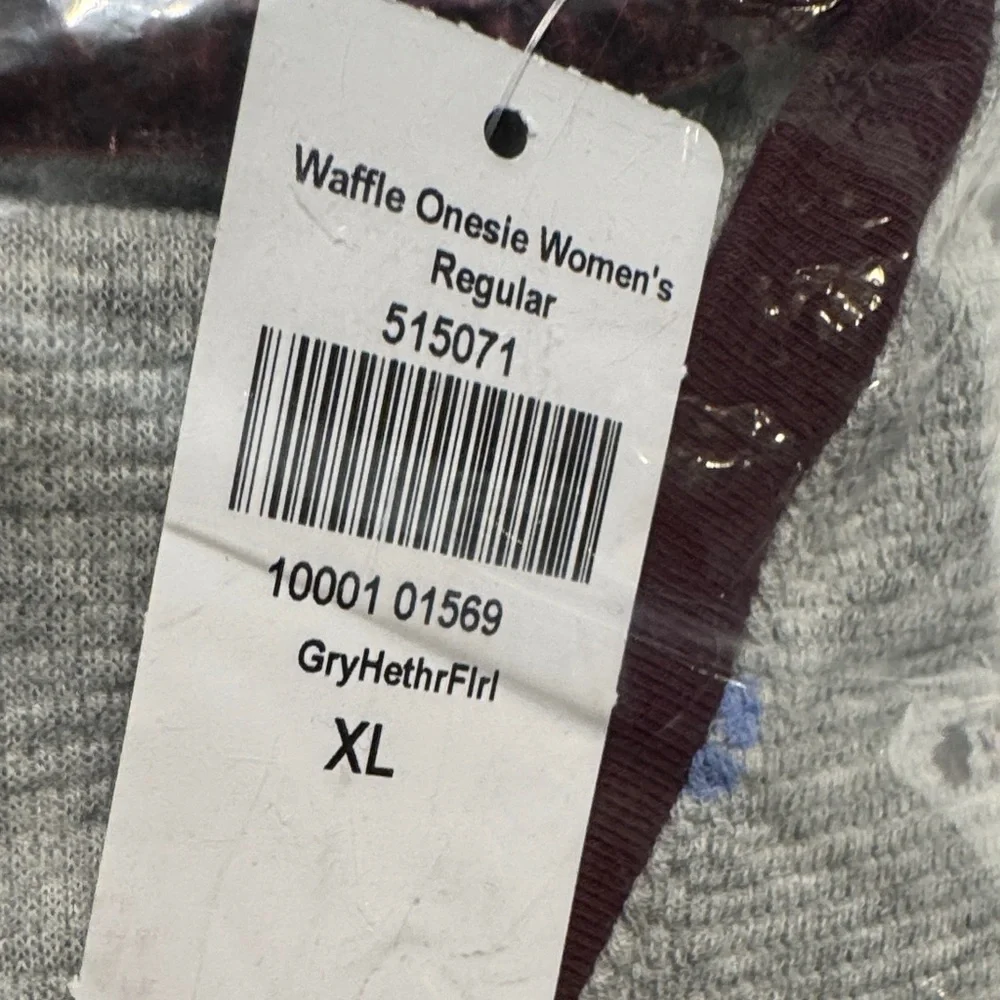 LL Bean Gray Floral Onesie NEW XL - Picture 3 of 5